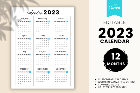 2023 Canva Calendar Template: Your Design Toolkit