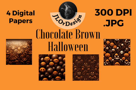 4 Chocolate Brown Halloween Backgrounds: A Designer's Resource