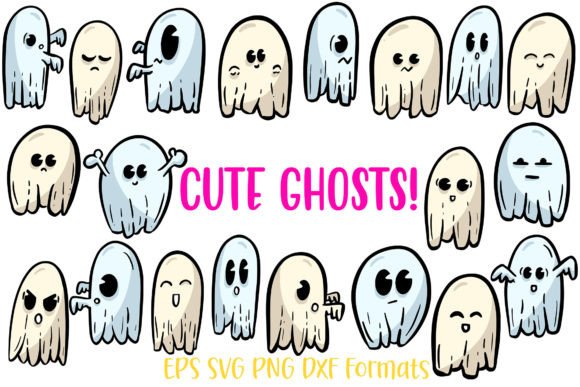 Adorable Ghost Halloween Stickers for Creative Projects