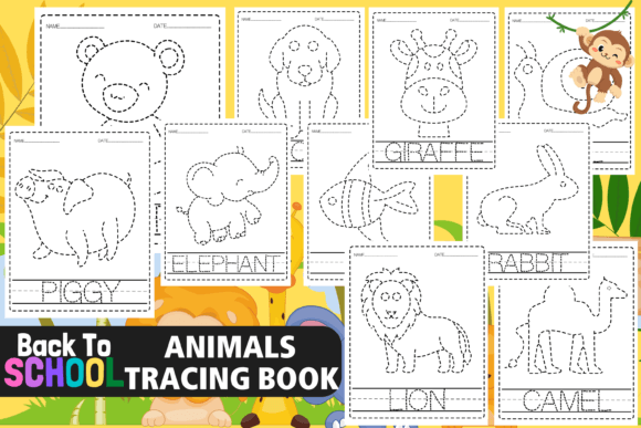 Animals Trace and Color Activity: A Creative Design Asset