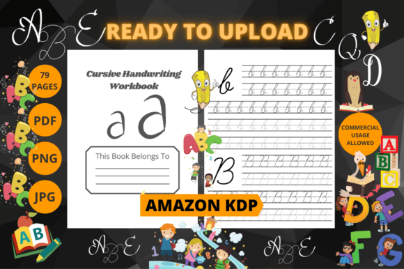 Cursive Handwriting Workbook for Kids V1: A Modern Design Asset