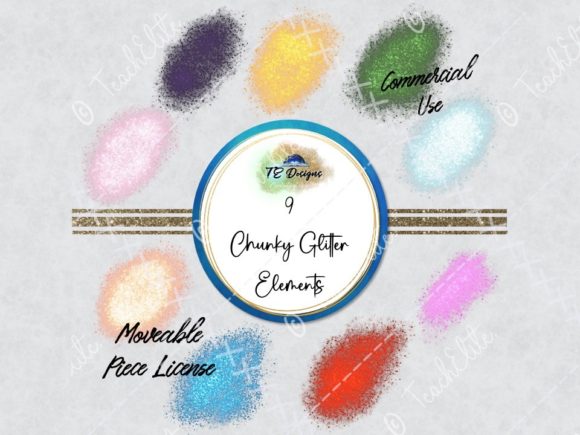 Elevate Designs with Chunky Glitter Elements Clipart