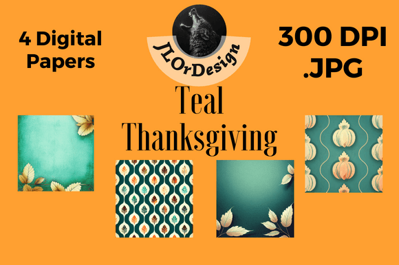 Elevate Designs with Teal Retro Thanksgiving Papers