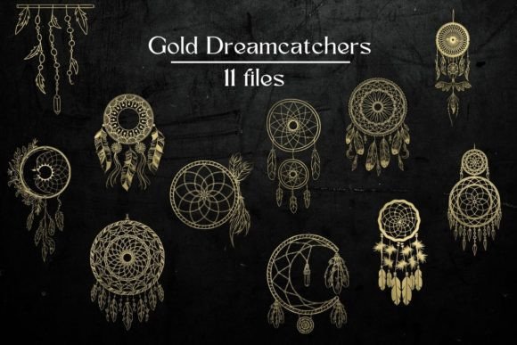 Elevate Your Designs with a Gold Dreamcatchers Collection
