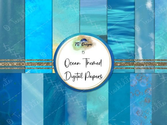 Elevate Your Projects with 15 Ocean Themed Digital Papers