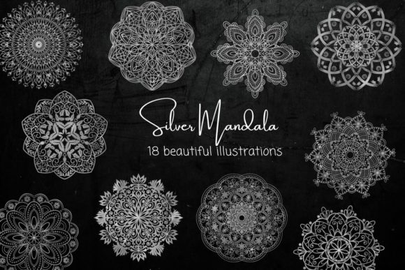 Elevate Your Projects with Silver Mandala Illustrations