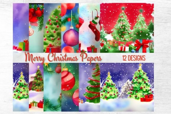 Enchanting Watercolor Christmas Backgrounds for Designers