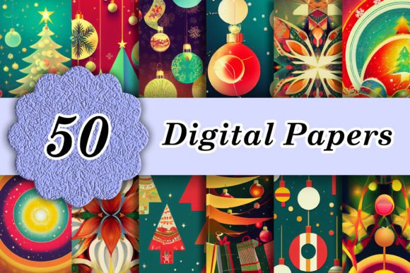 Hippie Christmas Vintage Digital Papers: A Designer's Guide to Retro Holiday Charm