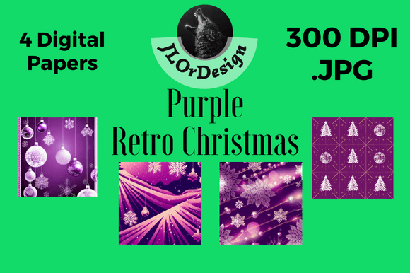 Purple Retro Christmas Digital Papers: Elevate Your Holiday Designs