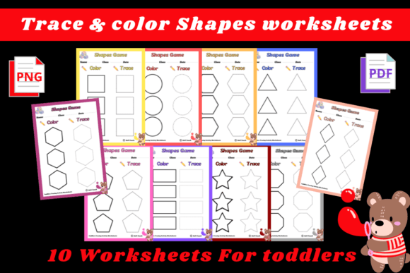 Trace and Color Shapes for Toddlers: Foundational Design Elements