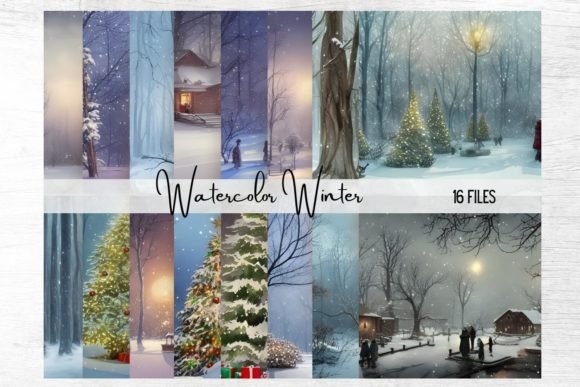 Winter Watercolor Backgrounds: Elevate Your Visual Design