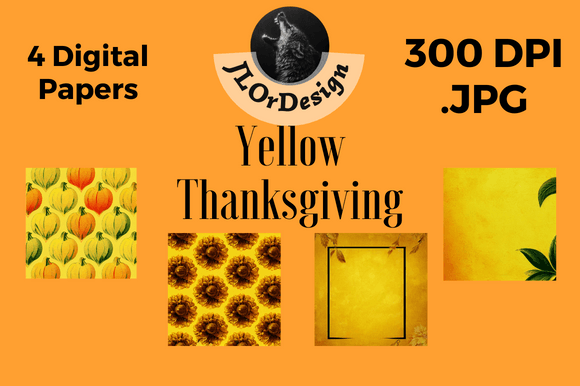 Yellow Retro Thanksgiving Digital Papers: A Designer's Guide